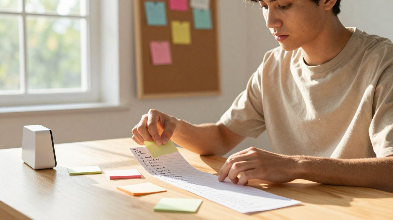 Mudar a ordem das tarefas pode fazer uma lista longa parecer mais leve, sem precisar retirar nada.